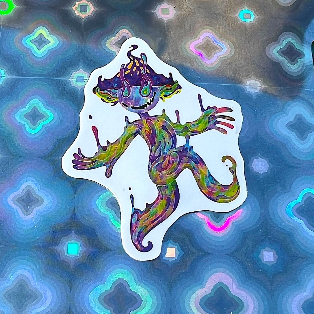 Magic Mushroom Man Shrooms Nature Art Accent Decor Single Waterproof Sticker